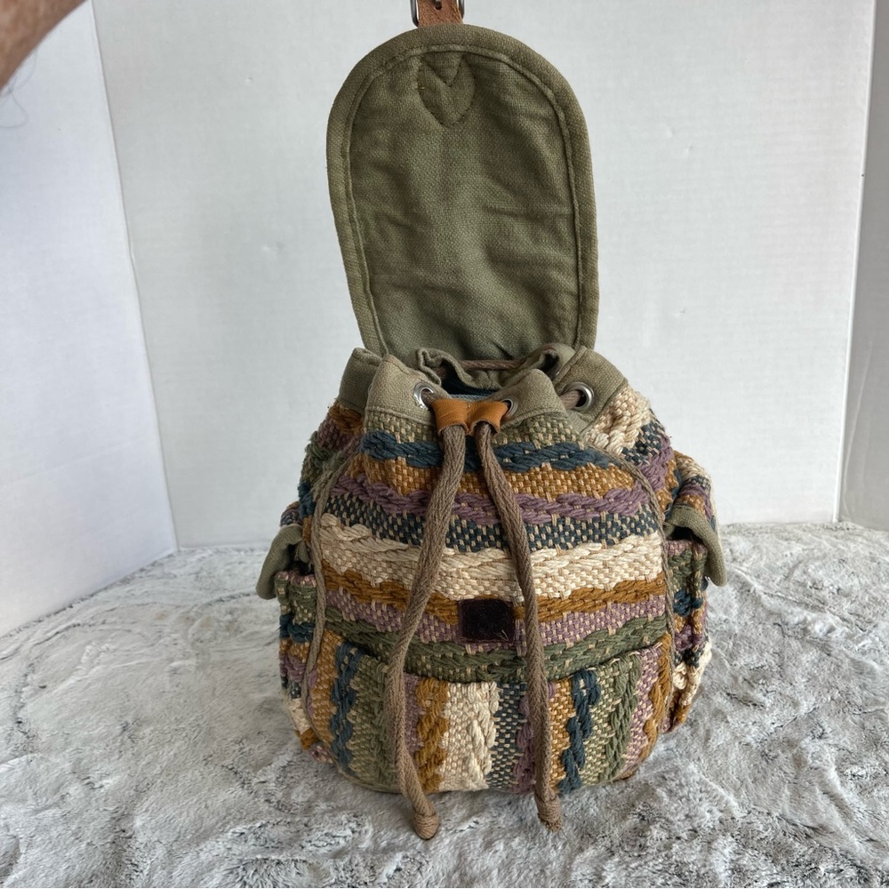 Multicolor Woven  Small Backpack - Picture 3 of 15
